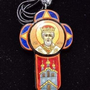 Colorful Religious Cross Pendant
